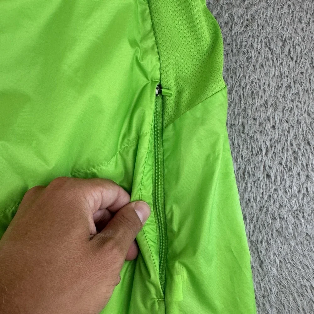 Nike Running Vest Mens XL Green Lightweight Insulated Polyfill Full Zip Pockets